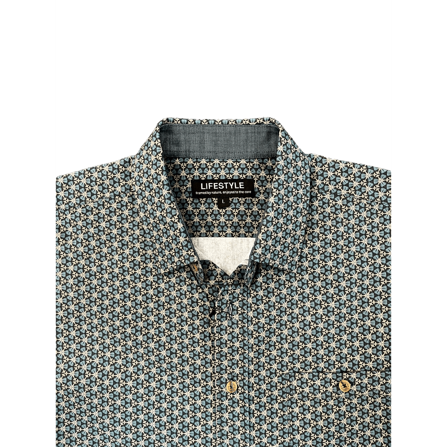 Lichfield Lifestyle Long Sleeve Shirt - Petrol/Stone