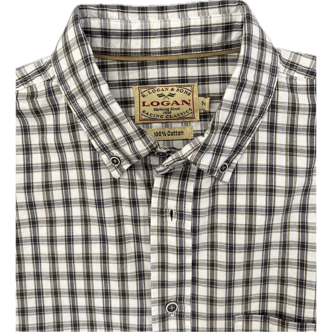 Logan Long Sleeve Shirt - White/Charcoal Check