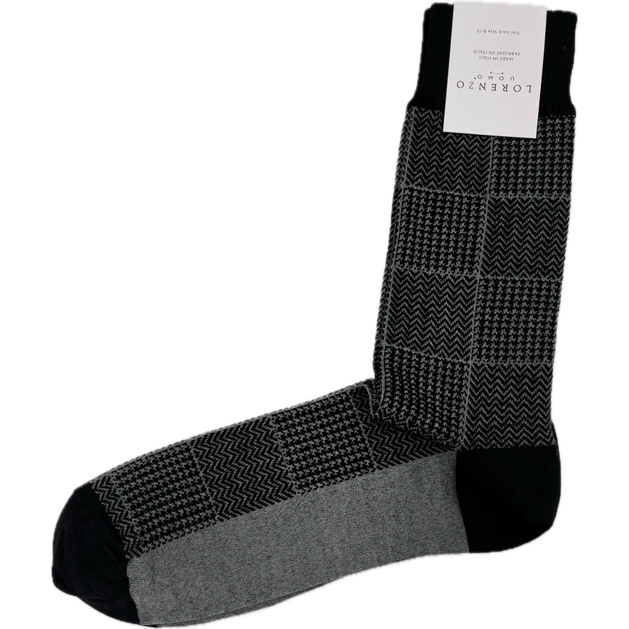 Lorenzo Merino Rich Socks (Italian Made) - Herringbone