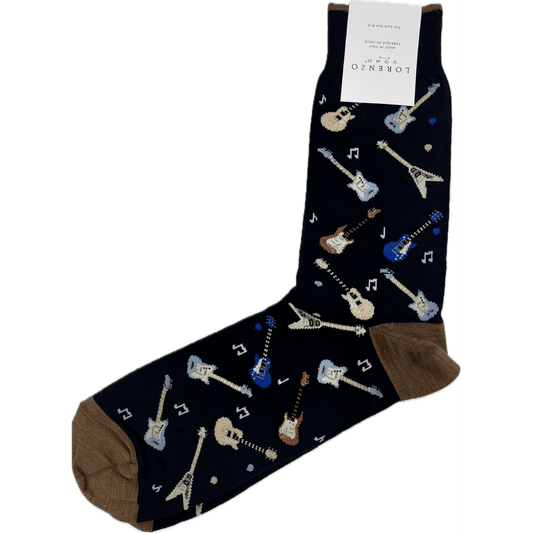 Lorenzo Merino Rich Socks (Italian Made) - Navy Guitar