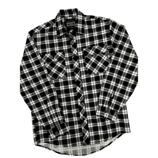 Milton Flanelette Long Sleeve Shirt - Black/White