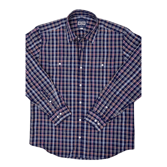 Milton Long Sleeve Shirt - Blue/Mixed Check