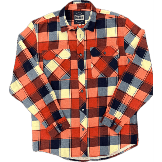 Milton Flanelette Long Sleeve Shirt - Navy/Rust