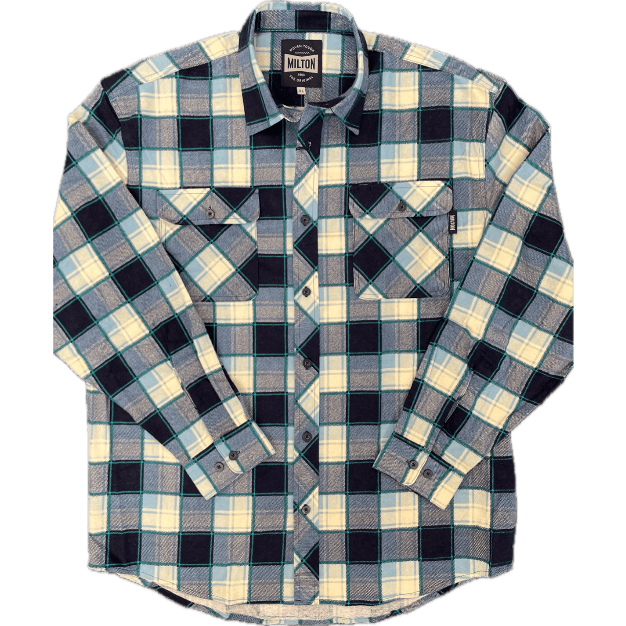 Milton Flanelette Long Sleeve Shirt - Navy/Sky