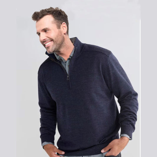 Blokes 1/4 Zip Jersey - Bluestone