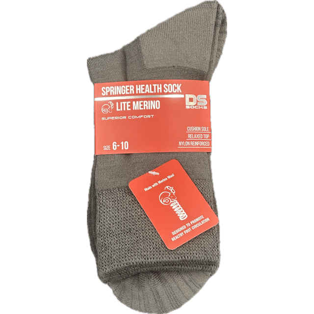 Springer Merino Blend Health Sock - Plain Bark