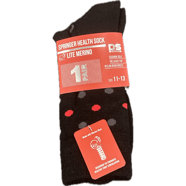 Springer Merino Blend Health Sock - Spot Black