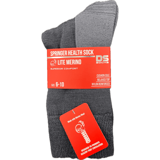 Springer Merino Blend Health Sock - Plain Anthracite