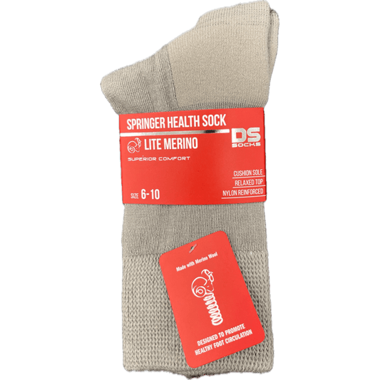 Springer Merino Blend Health Sock - Plain Sandstone