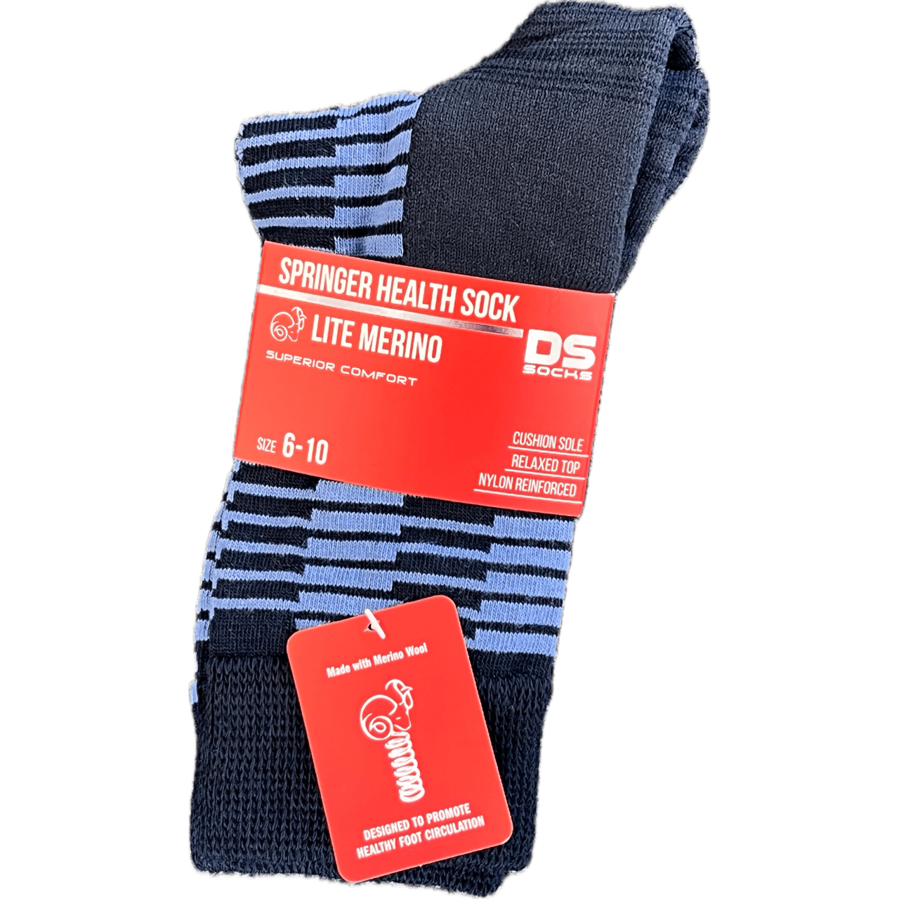 Springer Merino Blend Health Sock - Steps Navy