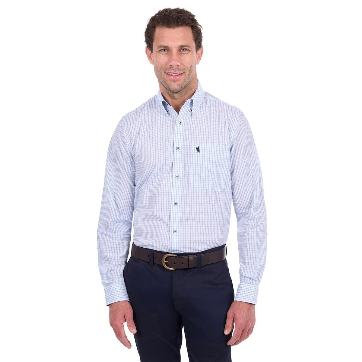 Thomas Cook 'Leo' Long Sleeve Shirt - White/Blue