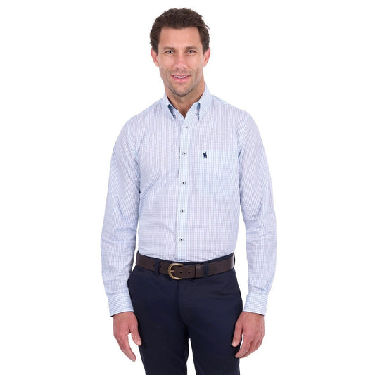 Thomas Cook 'Leo' Long Sleeve Shirt - White/Blue