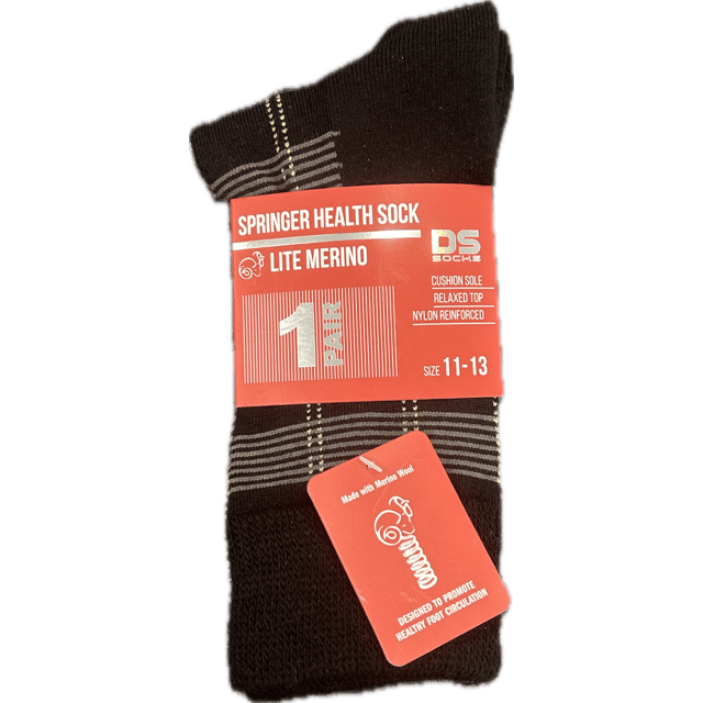 Springer Merino Blend Health Sock - Tweed Black